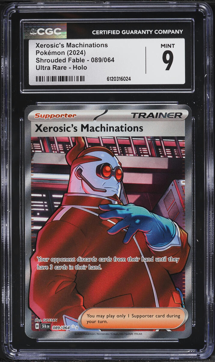 2024 Pokemon Scarlet & Violet Shrouded Fable Full Art Xerosic's Machinations #89 CGC 9 MINT