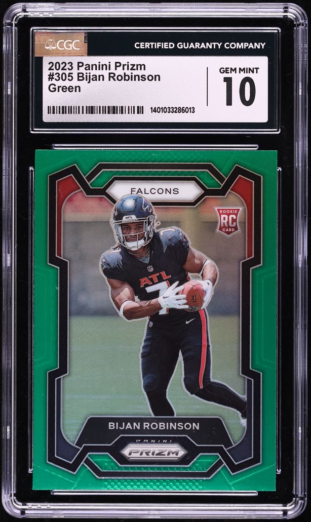 2023 Panini Prizm Green Bijan Robinson #305 CGC 10 GEM MINT