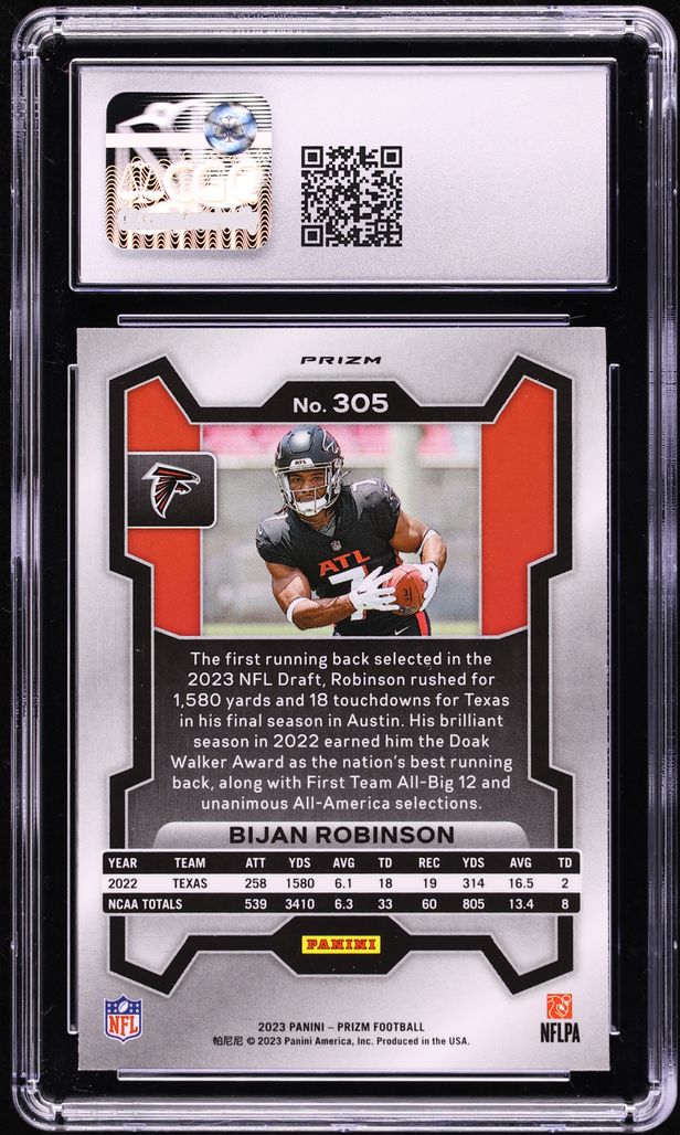2023 Panini Prizm Green Bijan Robinson #305 CGC 10 GEM MINT
