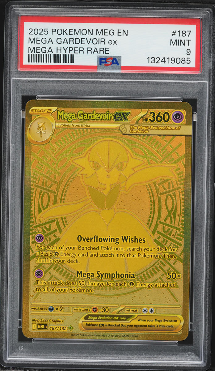 2025 Pokemon Mega Evolution MHR Mega Gardevoir EX #187 PSA 9 MINT