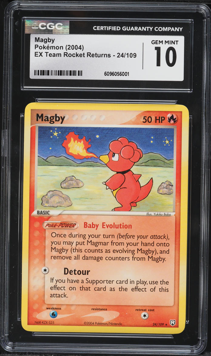 2004 Pokemon EX Team Rocket Returns Magby #24 CGC 10 GEM MINT