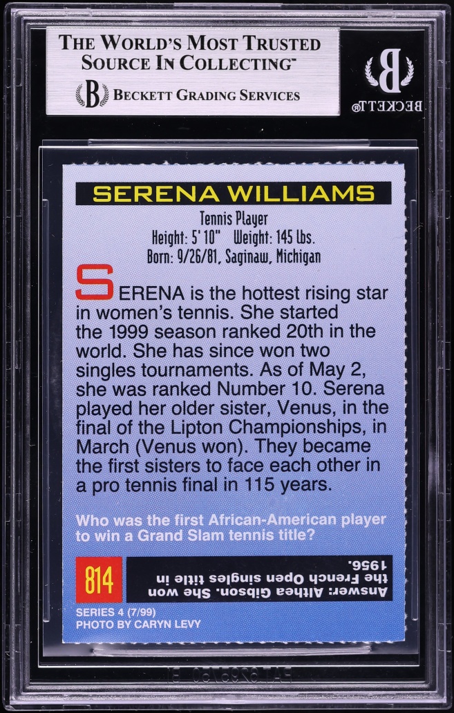 1999 Sports Illustrated For Kids 2 Serena Williams ROOKIE #814 BGS 8.5 NM-MT+