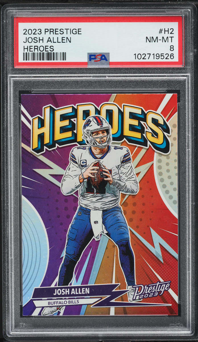 2023 Panini Prestige Heroes Josh Allen #H-2 PSA 8 NM-MT