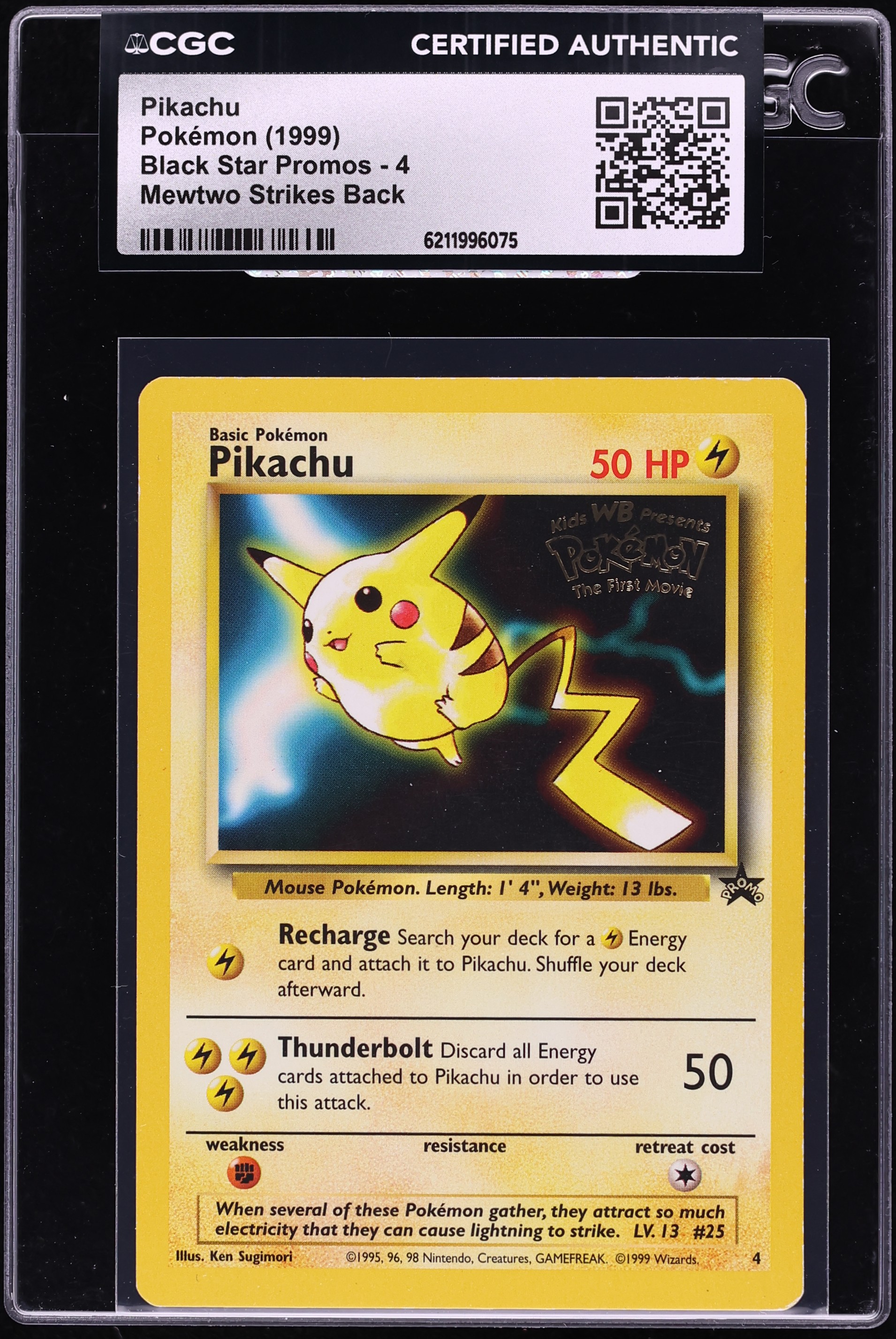 1999 Pokemon Movie Black Star Promo Pikachu #4 CGC AUTH