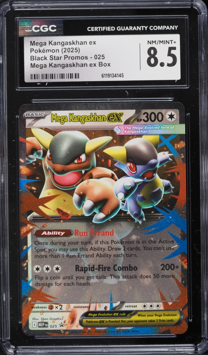 2025 Pokemon Mega Evolution Black Star Promo Box Mega Kangaskhan Ex #25 CGC 8.5 NM-MT+