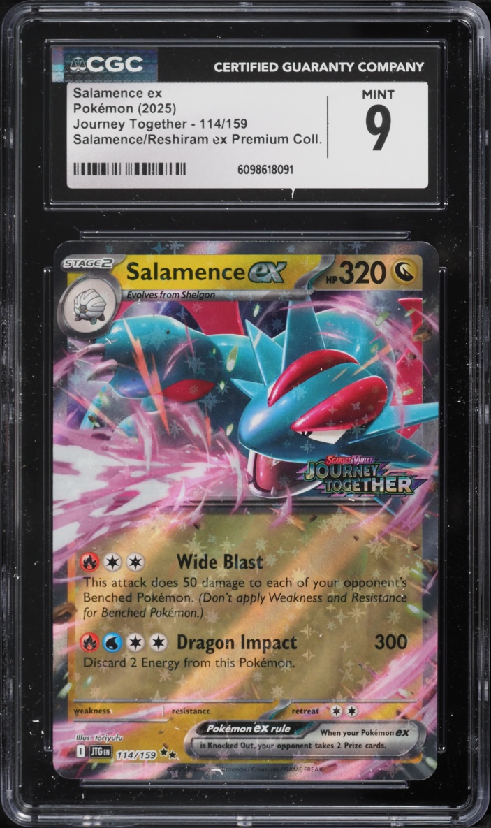 2025 Pokemon SV Journey Together Premium Collection Holo Salamence EX #114 CGC 9 MINT