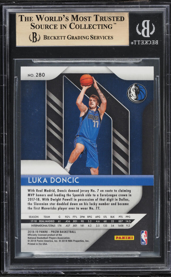 2018 Panini Prizm Luka Doncic ROOKIE #280 BGS 10 PRISTINE