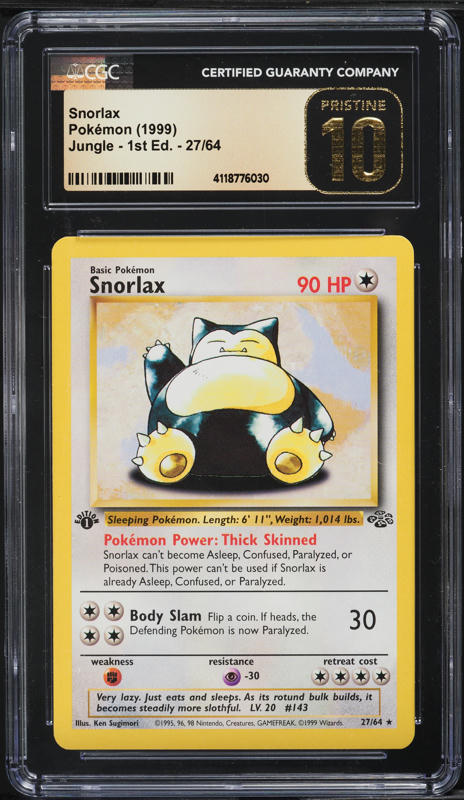 2002 Pokemon Legendary Collection Reverse Holo Snorlax #64 CGC