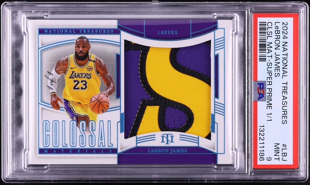 2024 National Treasures Colossal Super Prime LeBron James PATCH 1/1 #LBJ PSA 9 MINT