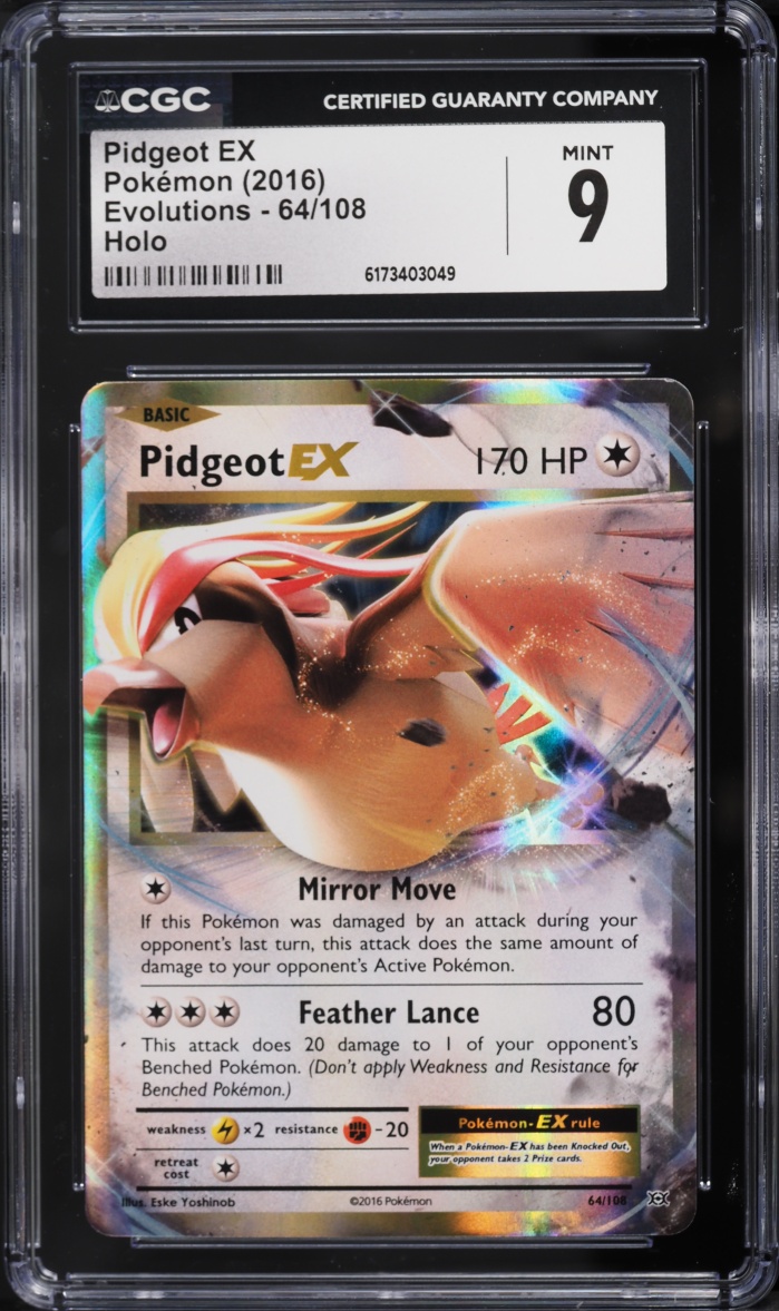 2016 Pokemon XY Evolutions Holo Pidgeot EX #64 CGC 9 MINT
