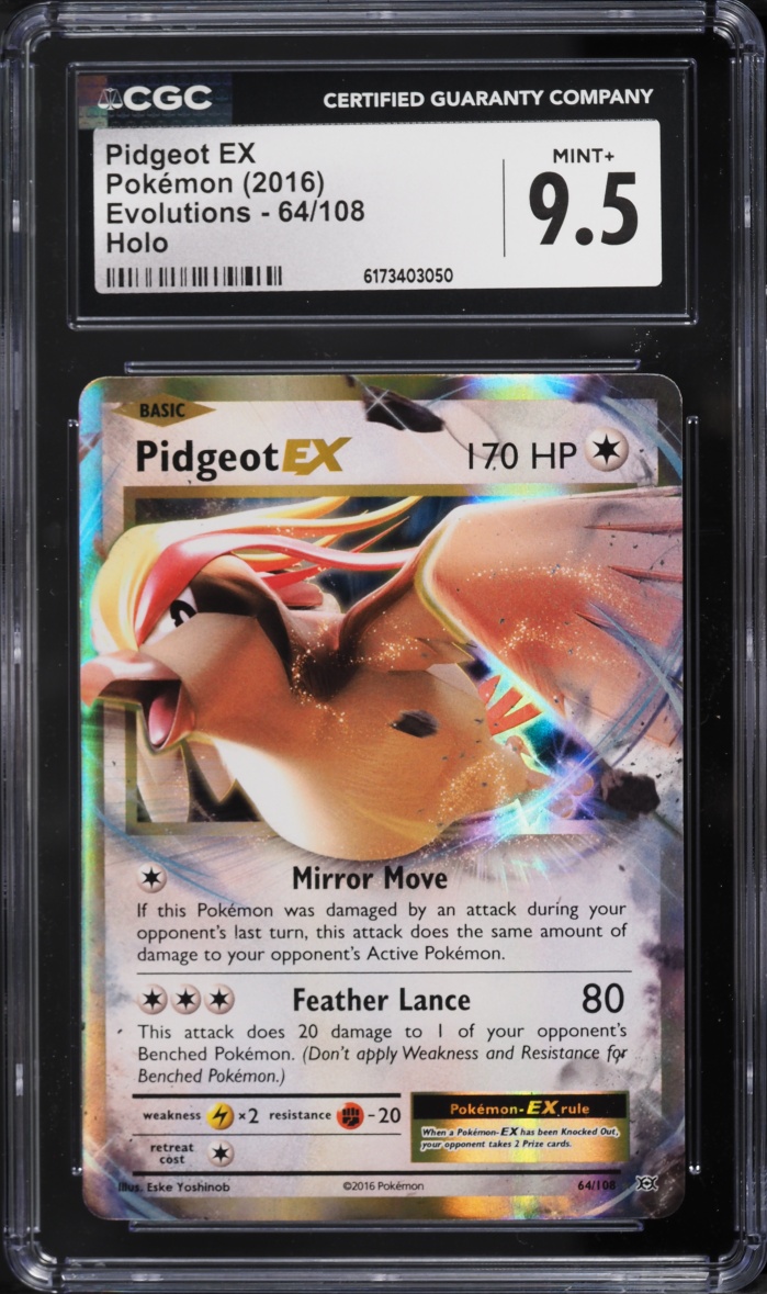 2016 Pokemon XY Evolutions Holo Pidgeot EX #64 CGC 9.5 MINT+