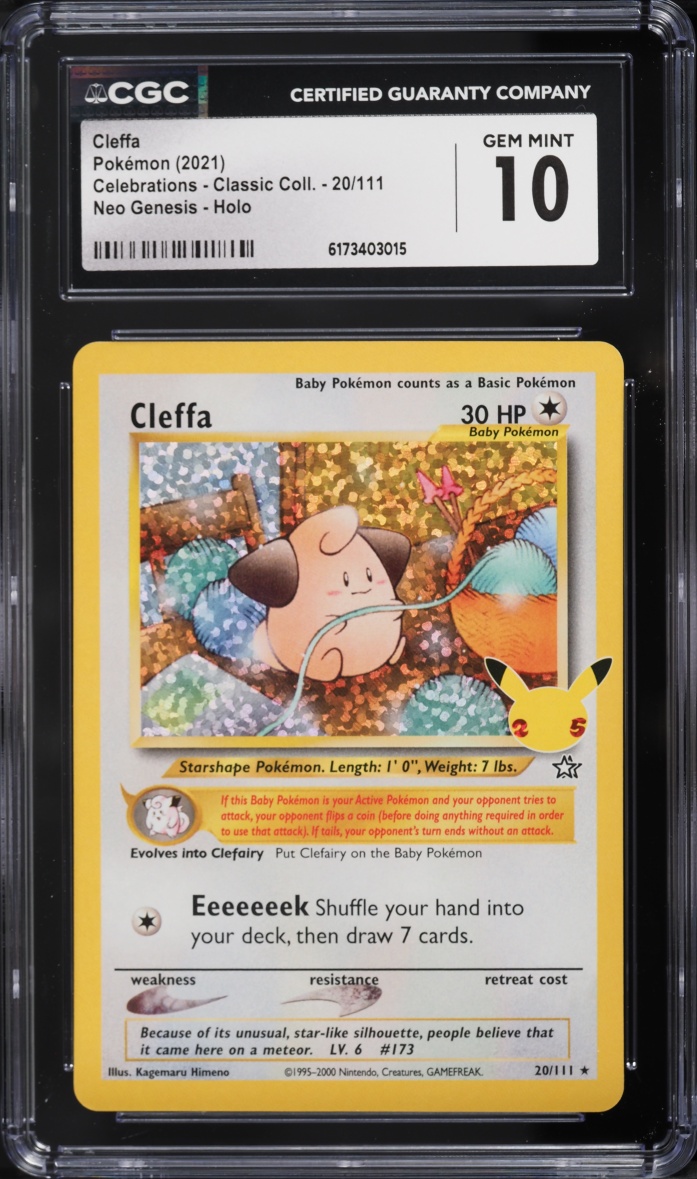 2021 Pokemon Sword & Shield Celebrations Classic Collection Holo Cleffa #20 CGC 10 GEM MINT