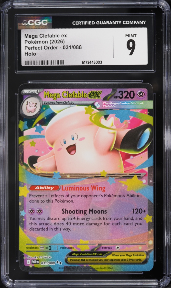 2026 Pokemon Mega Evolution Perfect Order Holo Mega Clefable ex #31 CGC 9 MINT