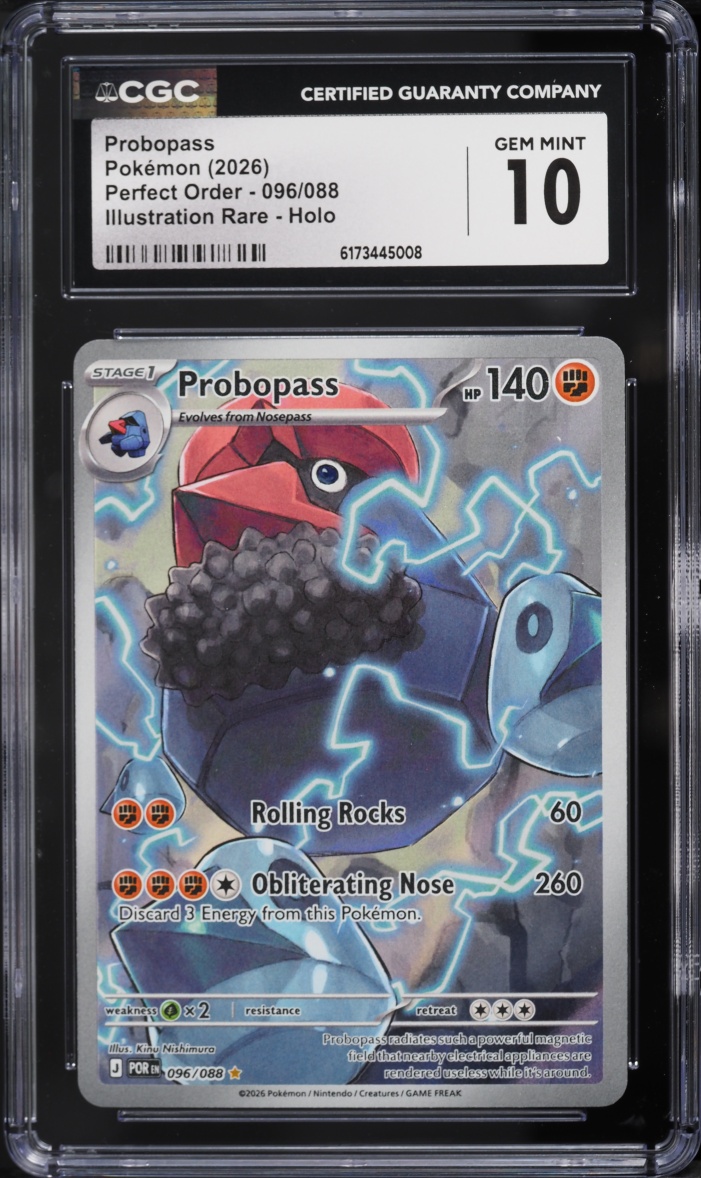2026 Pokemon Mega Evolution Perfect Order IR Probopass #96 CGC 10 GEM MINT
