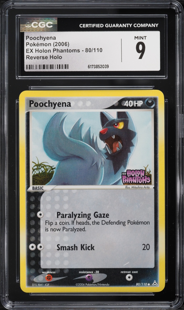 2006 Pokemon EX Holon Phantoms Reverse Holo Poochyena #80 CGC 9 MINT