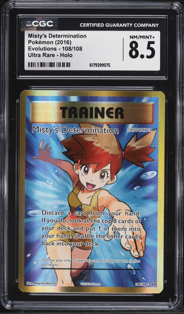 2016 Pokemon Xy Evolutions Full Art Misty'S Determination #108 CGC 8.5 Nm-Mt+