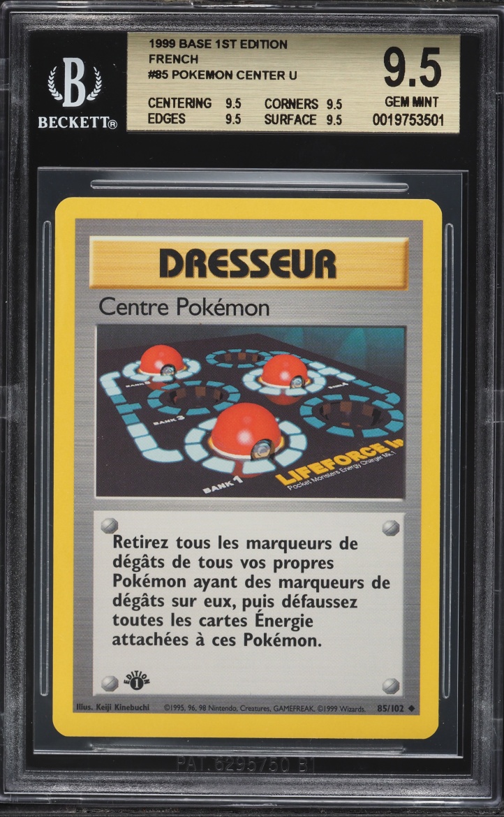 1999 Pokemon French Base Set 1st Edition Pokemon Center #85 BGS 9.5 GEM MINT