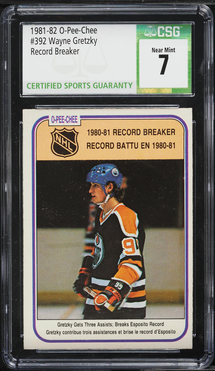 1981 O-Pee-Chee Hockey Record Breaker Wayne Gretzky #392 CSG 7 NRMT