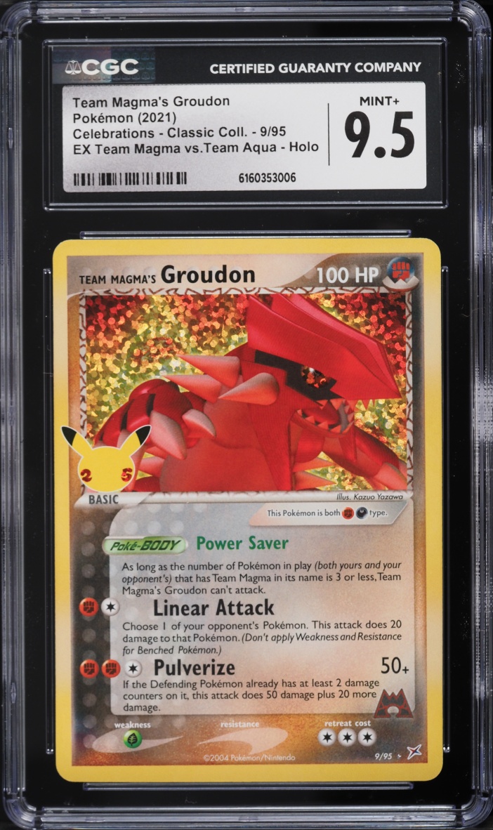 2021 Pokemon SWSH Celebrations Classic Collection Holo Team Magma's Groudon #9 CGC 9.5 MINT+