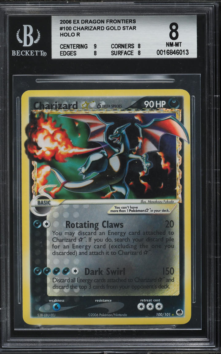 2006 Pokemon EX Dragon Frontiers Holo Charizard Gold Star #100 BGS 8 NM-MT