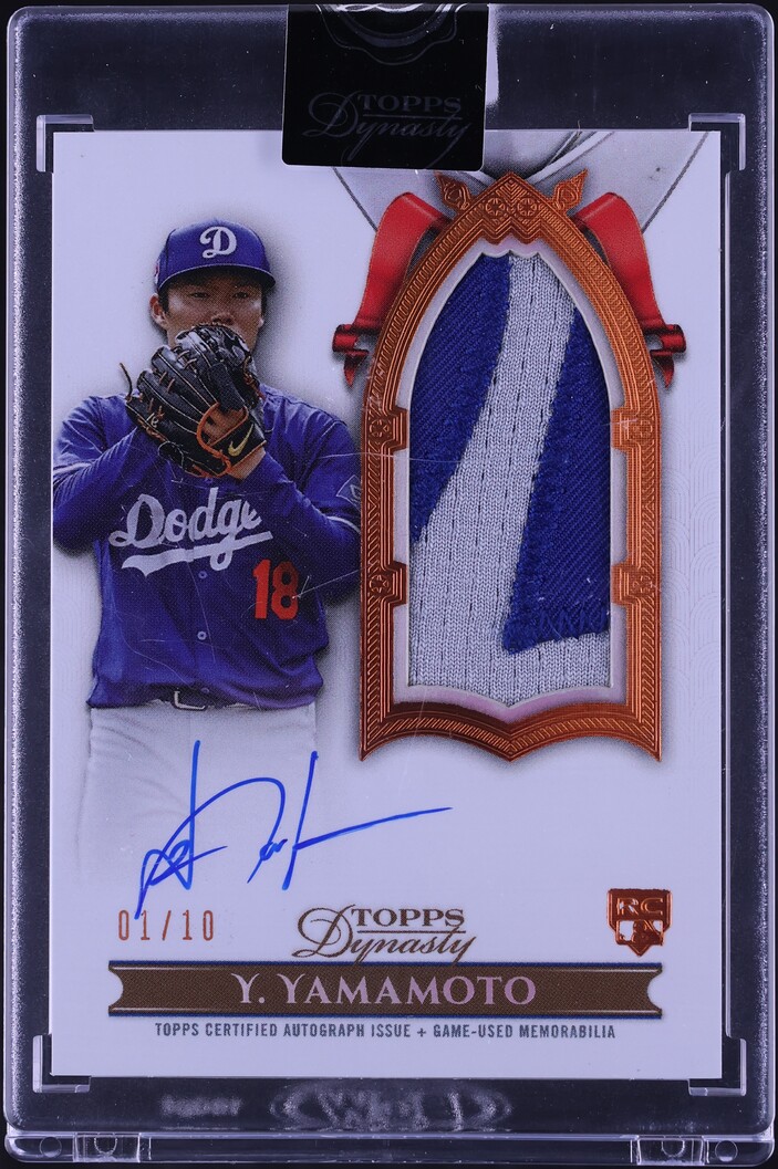 2024 Topps Dynasty Deed Yoshinobu Yamamoto ROOKIE PATCH AUTO 1/10 #DAPB-YY1