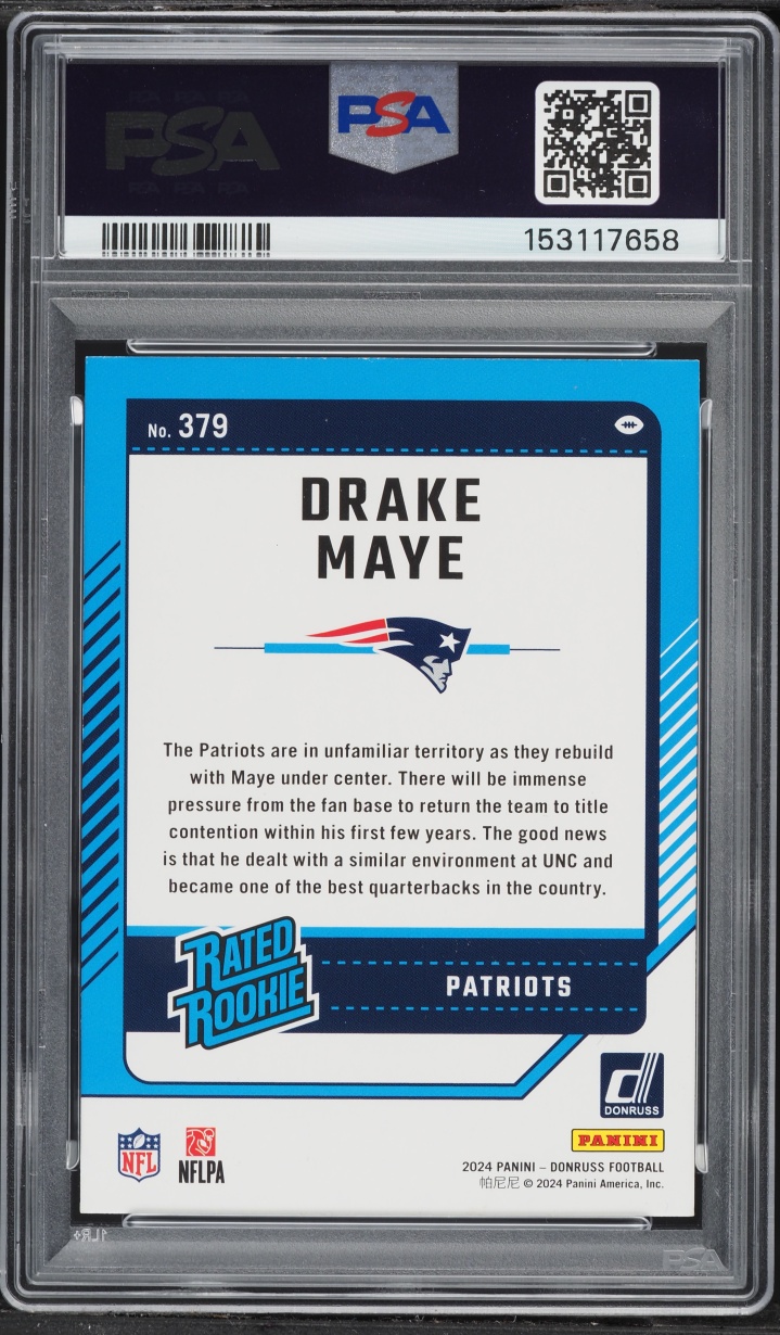 2024 Donruss Football Drake Maye ROOKIE #379 PSA 8 NM-MT