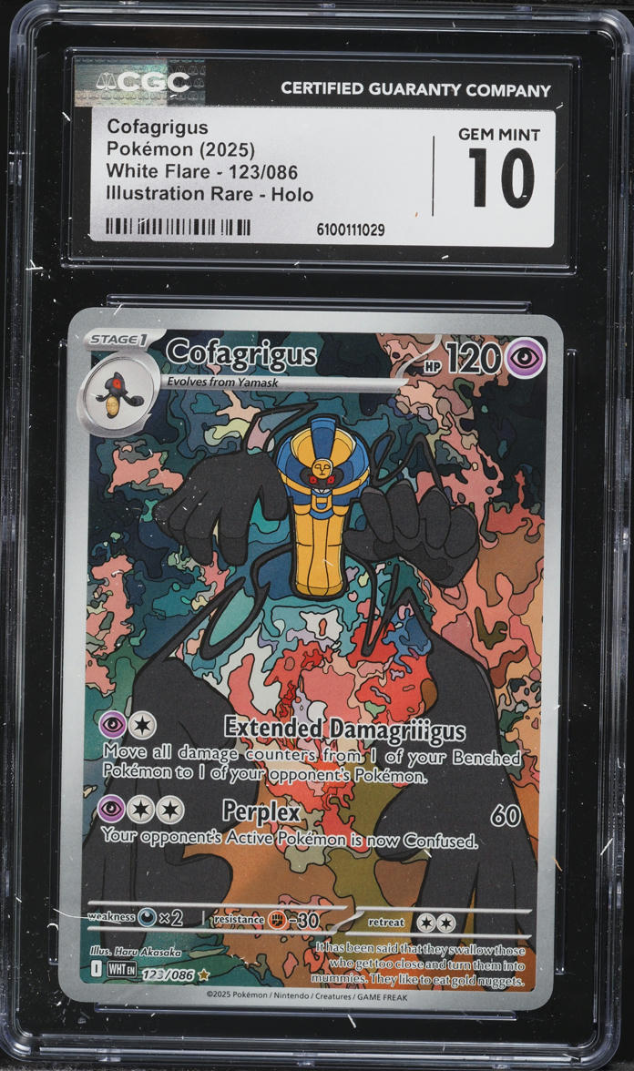 2025 Pokemon Scarlet & Violet White Flare IR Cofagrigus #123 CGC 10 GEM MINT