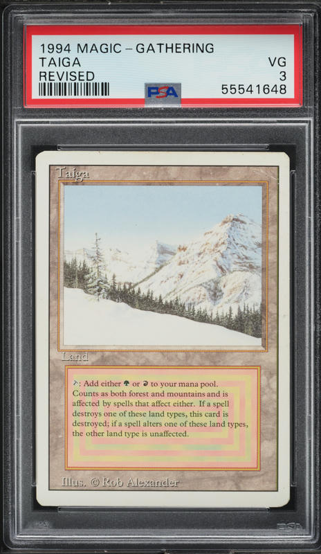 1993 Magic The Gathering MTG Alpha Dual Land Taiga R L PSA 10 GEM