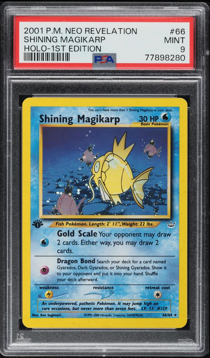 2001 Pokemon Neo Revelation 1st Edition Shining Magikarp #66 PSA 9 MINT