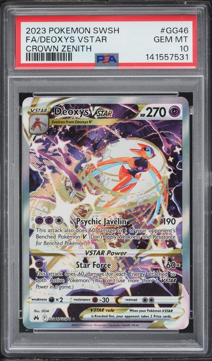 2023 Pokemon Sword & Shield Crown Zenith Alt Art Deoxys VSTAR #GG46 PSA 10 GEM MINT