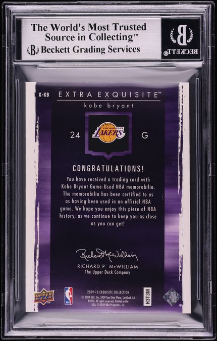 2009 Exquisite Collection Extra Exquisite Patches Kobe Bryant PATCH /15 #X-KB BGS 7.5 NRMT+