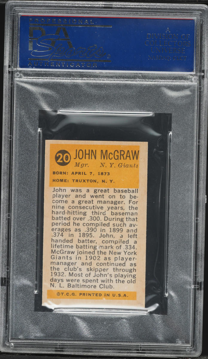 1963 Bazooka All-Time Greats John McGraw #20 PSA 9 MINT