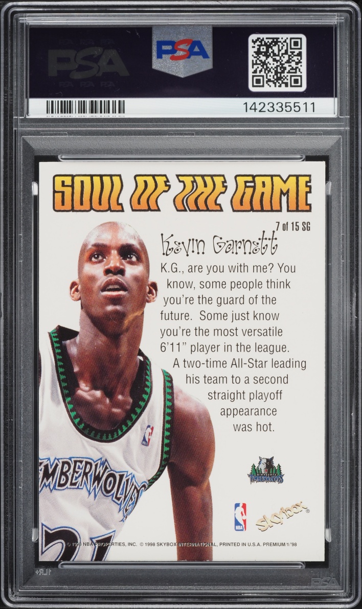 1998 Skybox Premium Soul Of The Game Kevin Garnett #7 PSA 9 MINT