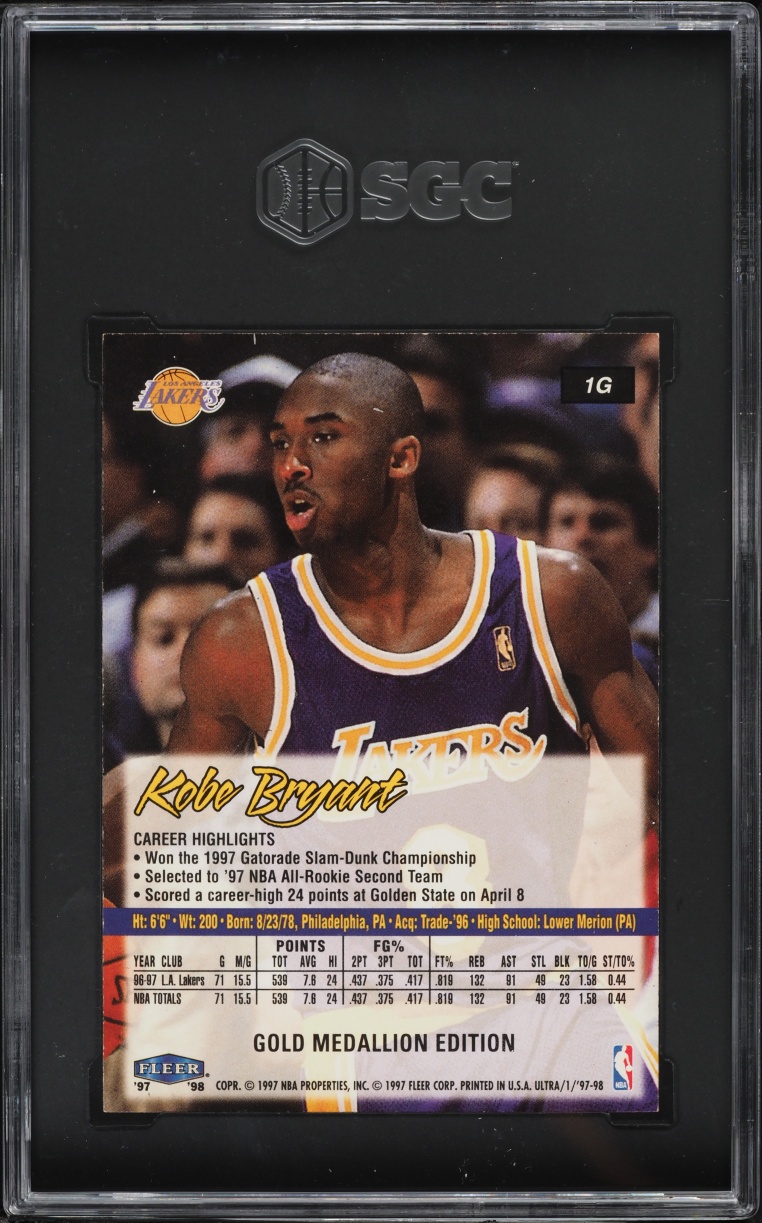 1997 Ultra Gold Medallion Kobe Bryant #1G SGC 9 MINT