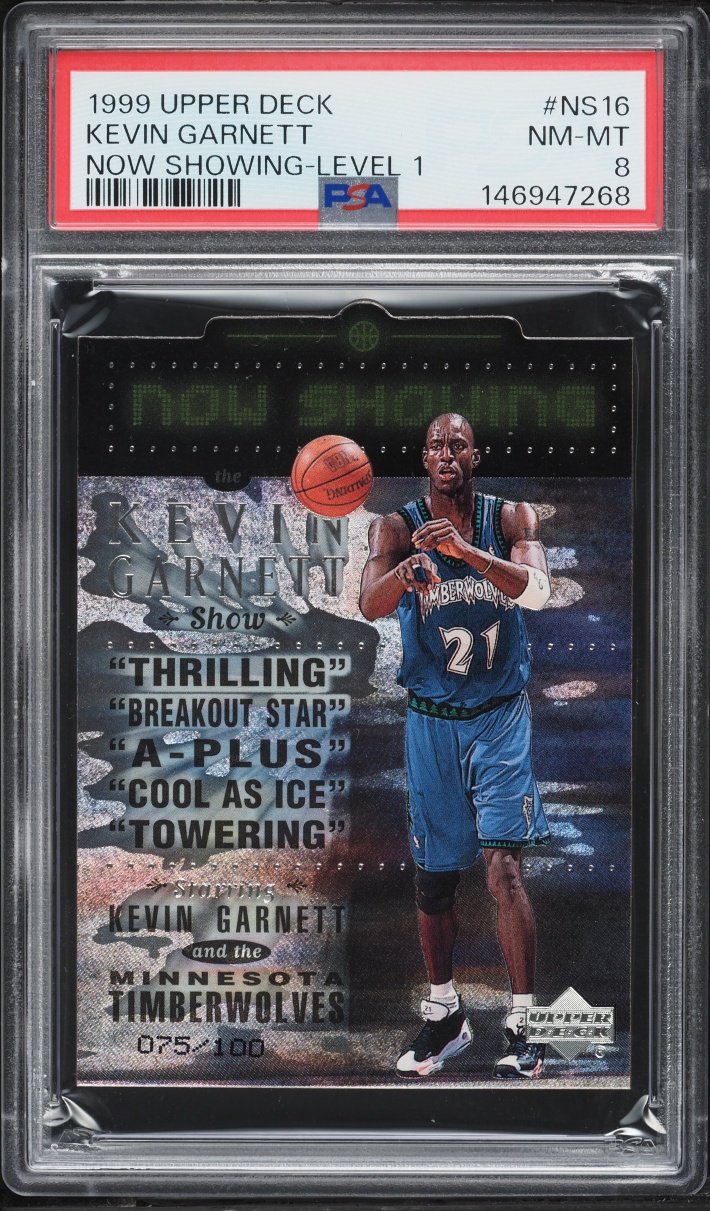 1999 Upper Deck Now Showing Level 1 Kevin Garnett /100 #NS16 PSA 8 NM-MT