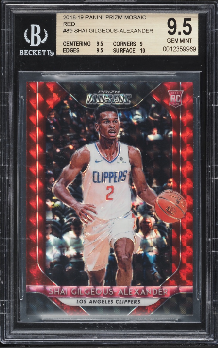 2018 Panini Mosaic Red Prizm Shai Gilgeous-Alexander ROOKIE #89 BGS 9.5 GEM MINT