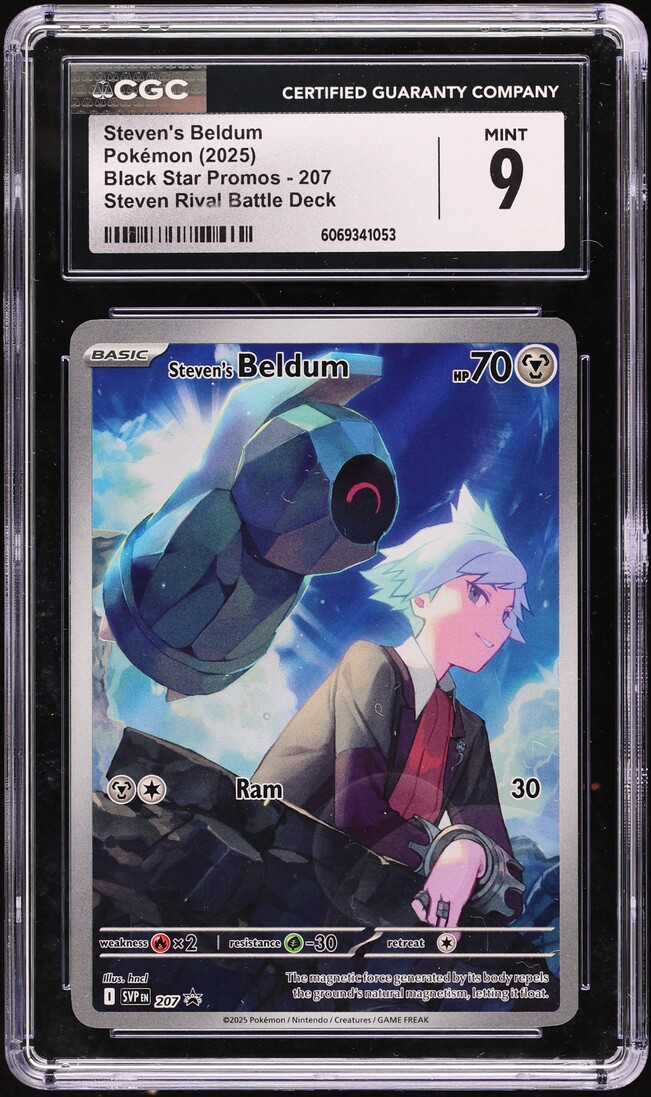 2025 Pokemon SV Black Star Promo Rival Battle Deck Full Art Steven's Beldum #207 CGC 9 MINT