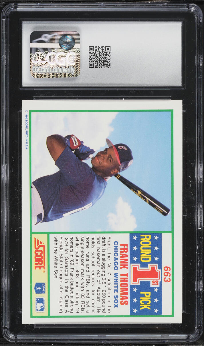 1990 Score Frank Thomas ROOKIE #663 CGC 9 MINT