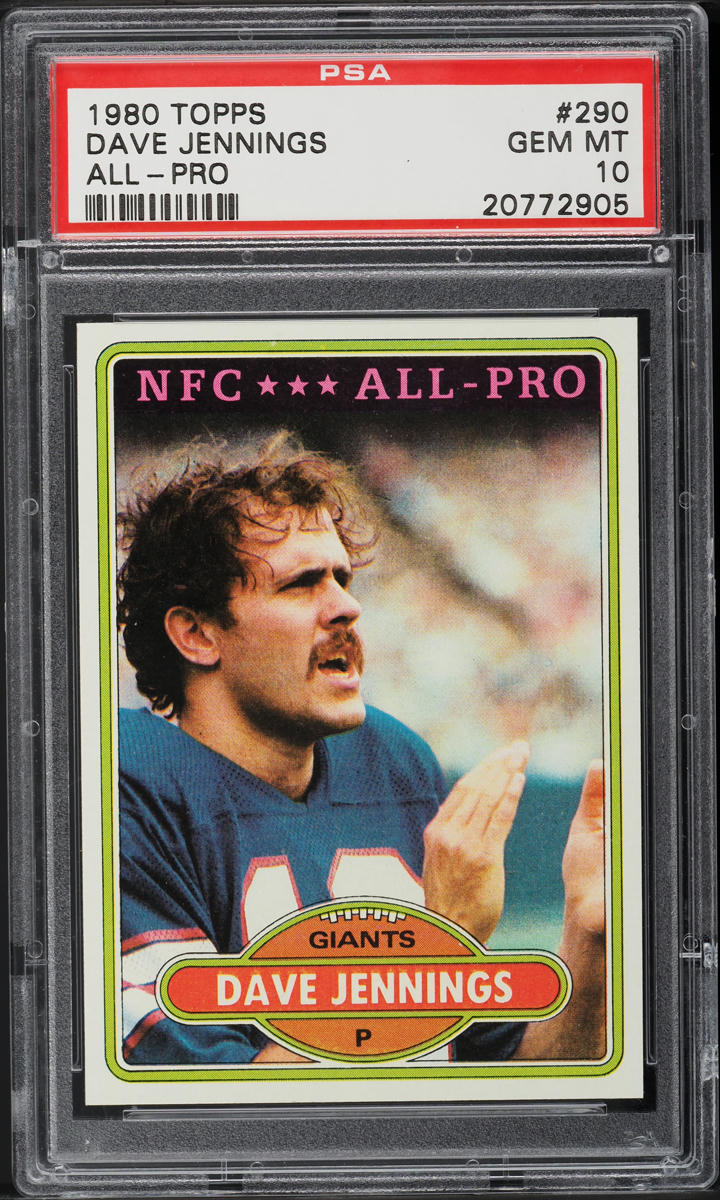 1980 Topps Football Dave Jennings ALL-PRO #290 PSA 10 GEM MINT