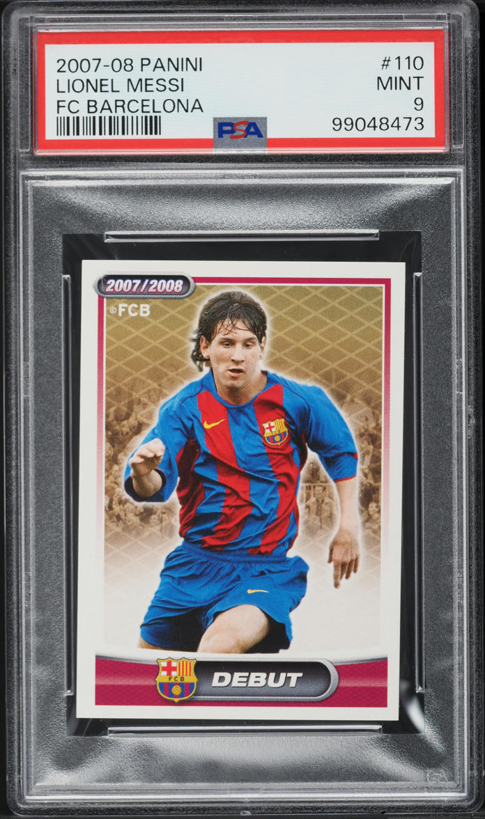 2 Tarjetas Topps Ucl Sticker Lionel Messi Barcelona Psa 8 9 | Meses sin interés