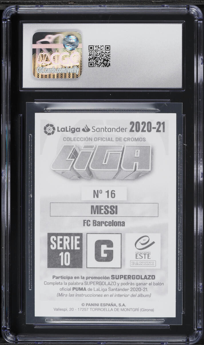 2020 Panini Stickers La Liga Santander Lionel Messi #16 CGC 9 MINT