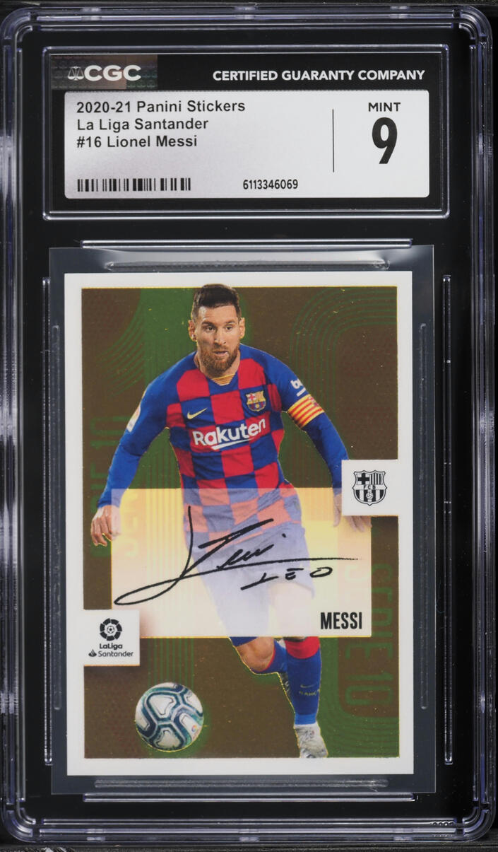 2020 Panini Stickers La Liga Santander Lionel Messi #16 CGC 9 MINT