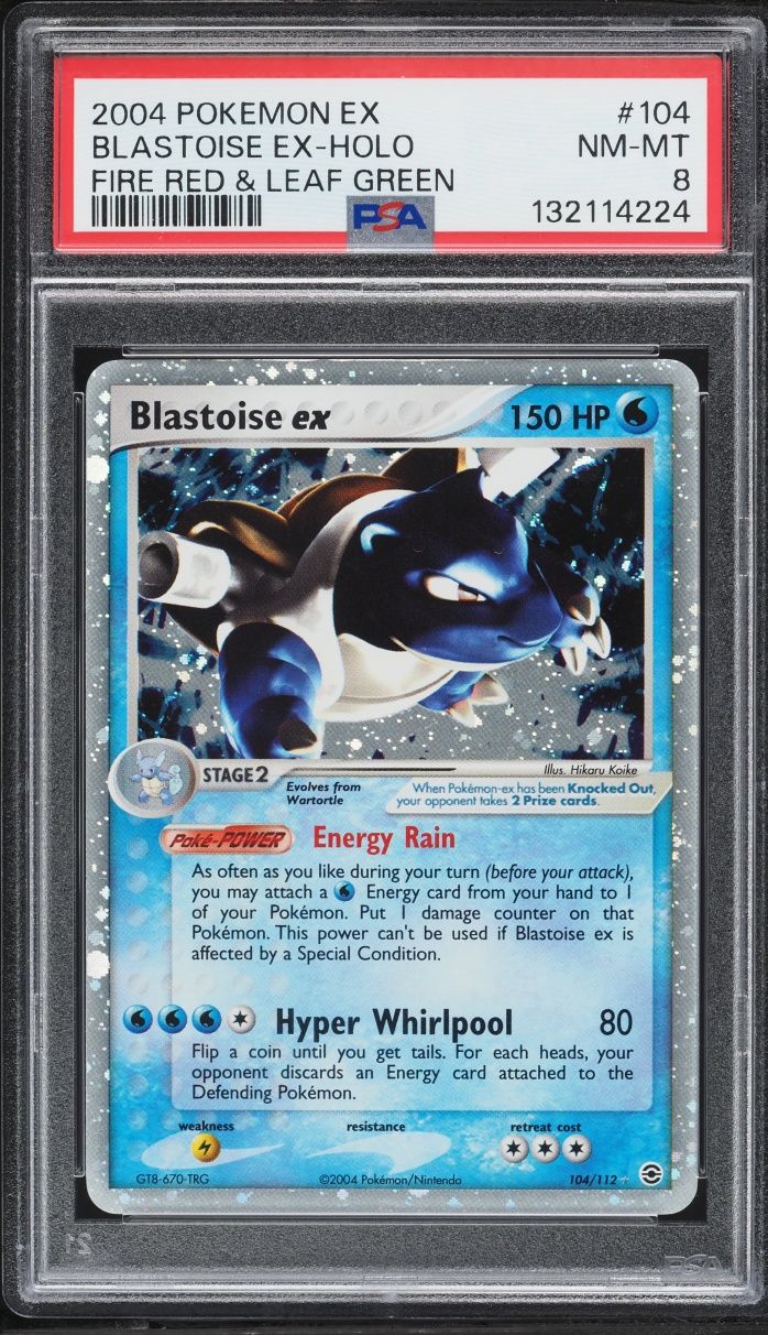 2004 Pokemon EX Fire Red Leaf Green Holo Blastoise ex #104 PSA 8 NM-MT