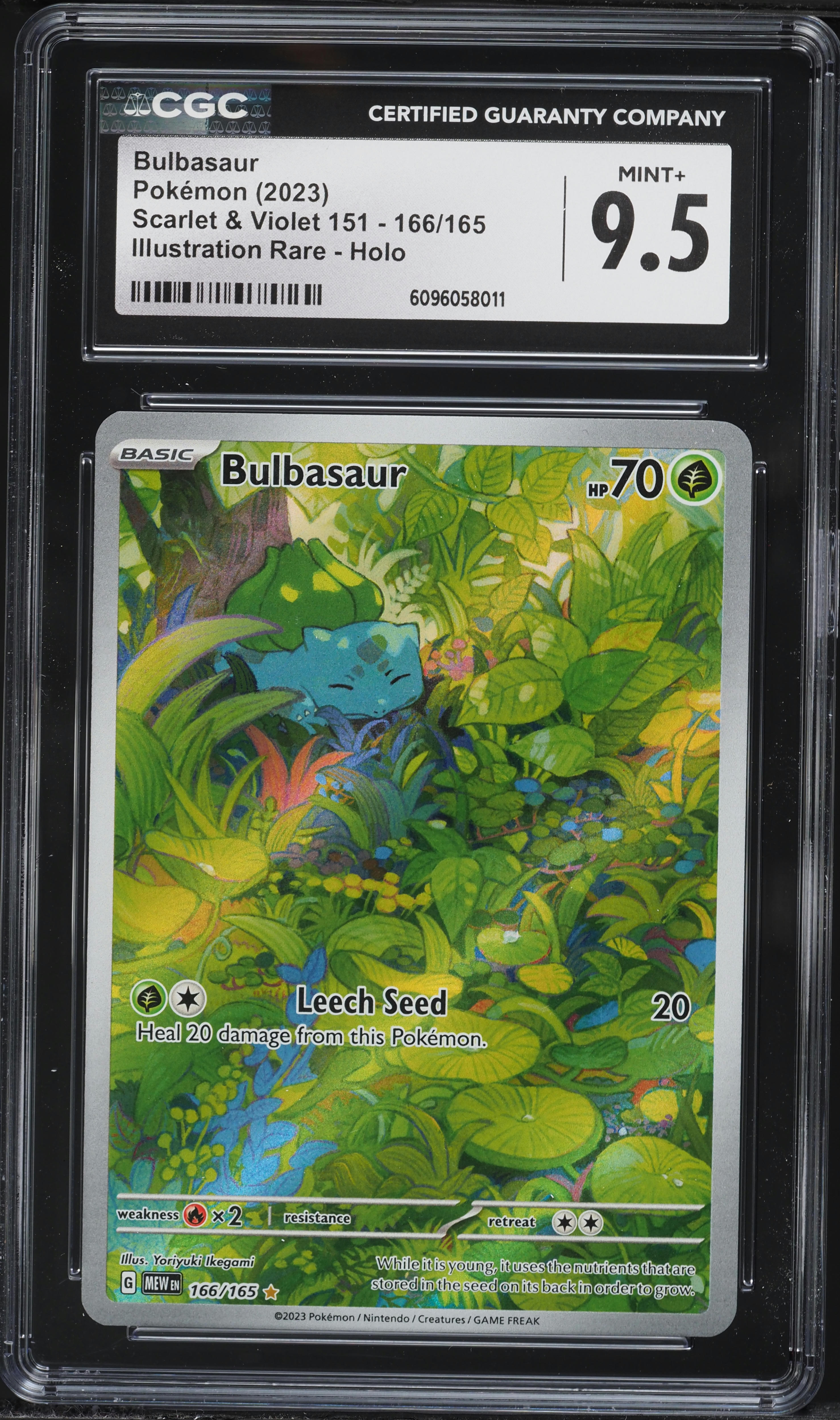 2023 Pokemon Scarlet & Violet 151 IR Bulbasaur #166 CGC 9.5 MINT+