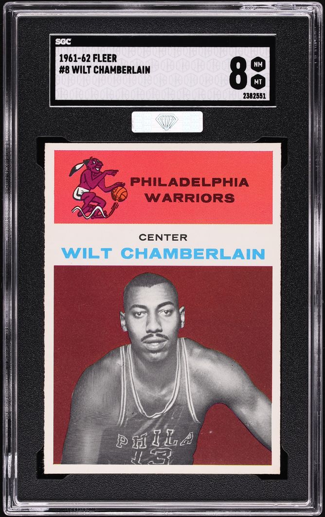 1961 Fleer Basketball Wilt Chamberlain ROOKIE #8 MBA SGC 8 NM-MT