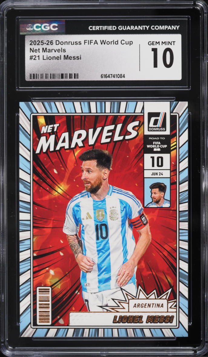 2025 Donruss FIFA World Cup Net Marvels Lionel Messi #21 CGC 10 GEM MINT