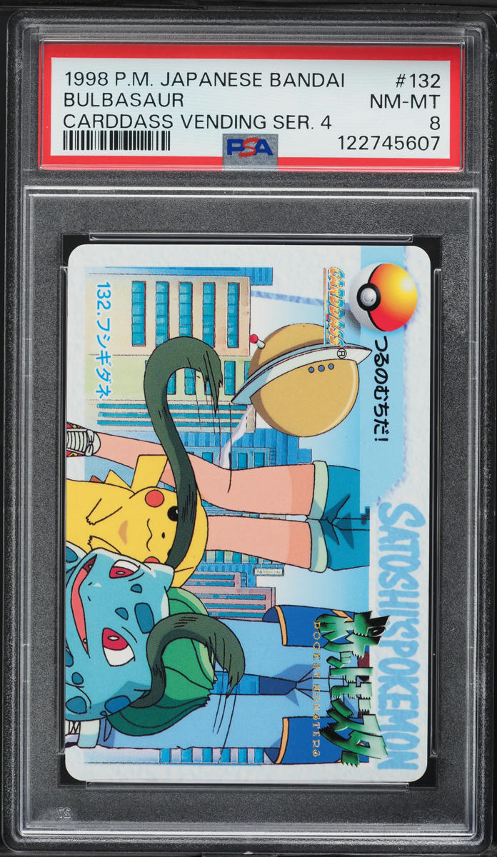 1998 Pokemon Japanese Bandai Carddass Vending Series 4 Bulbasaur #132 PSA 8
