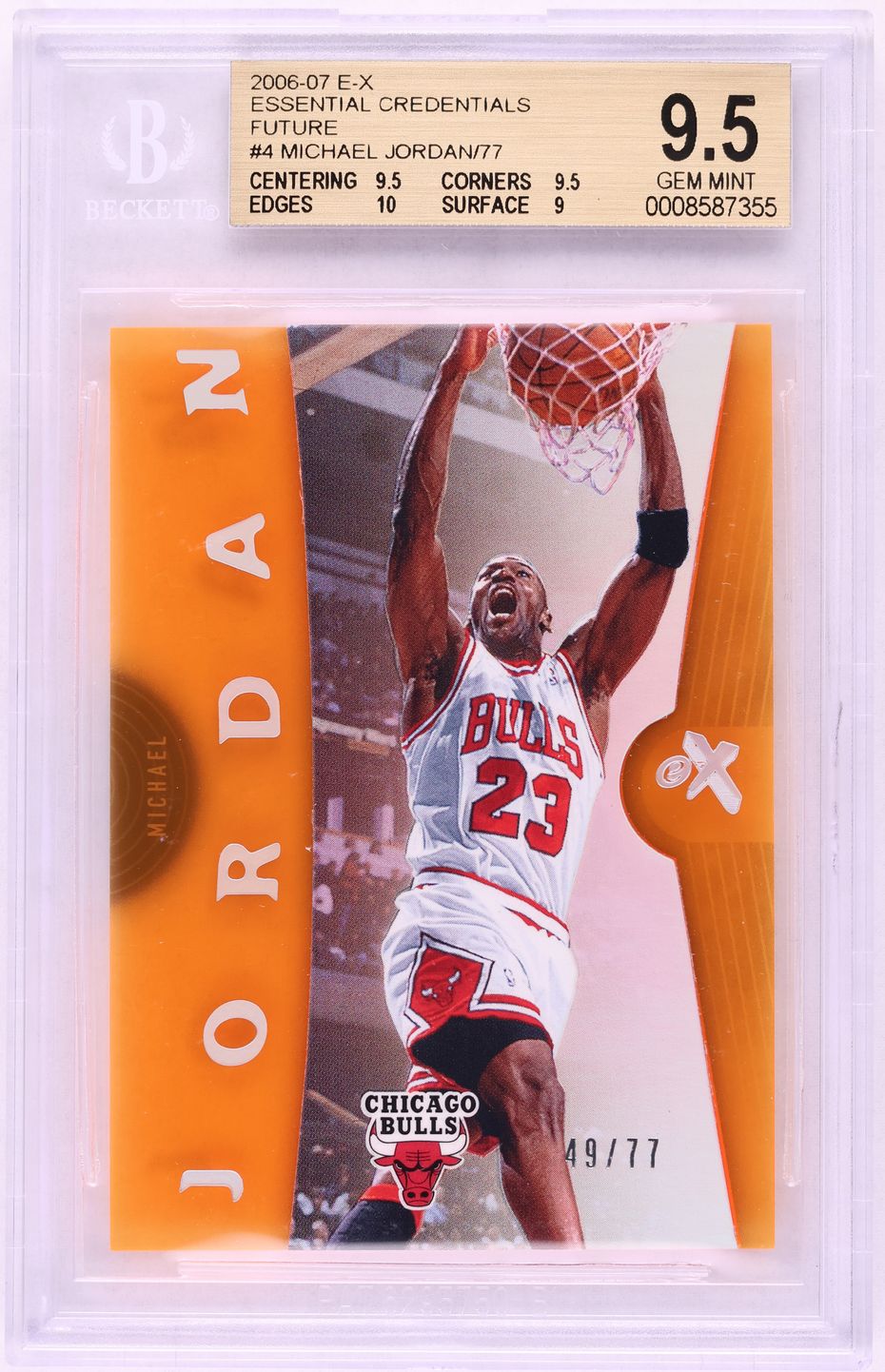 2006 Fleer E-X Essential Credentials Future Michael Jordan /77 #4 BGS 9.5 GEM