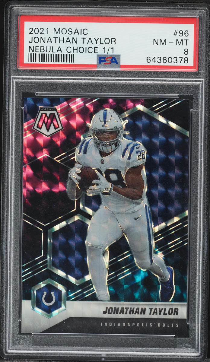 2021 Panini Mosaic Nebula Choice Jonathan Taylor 1/1 #96 PSA 8 NM-MT - Photo 1