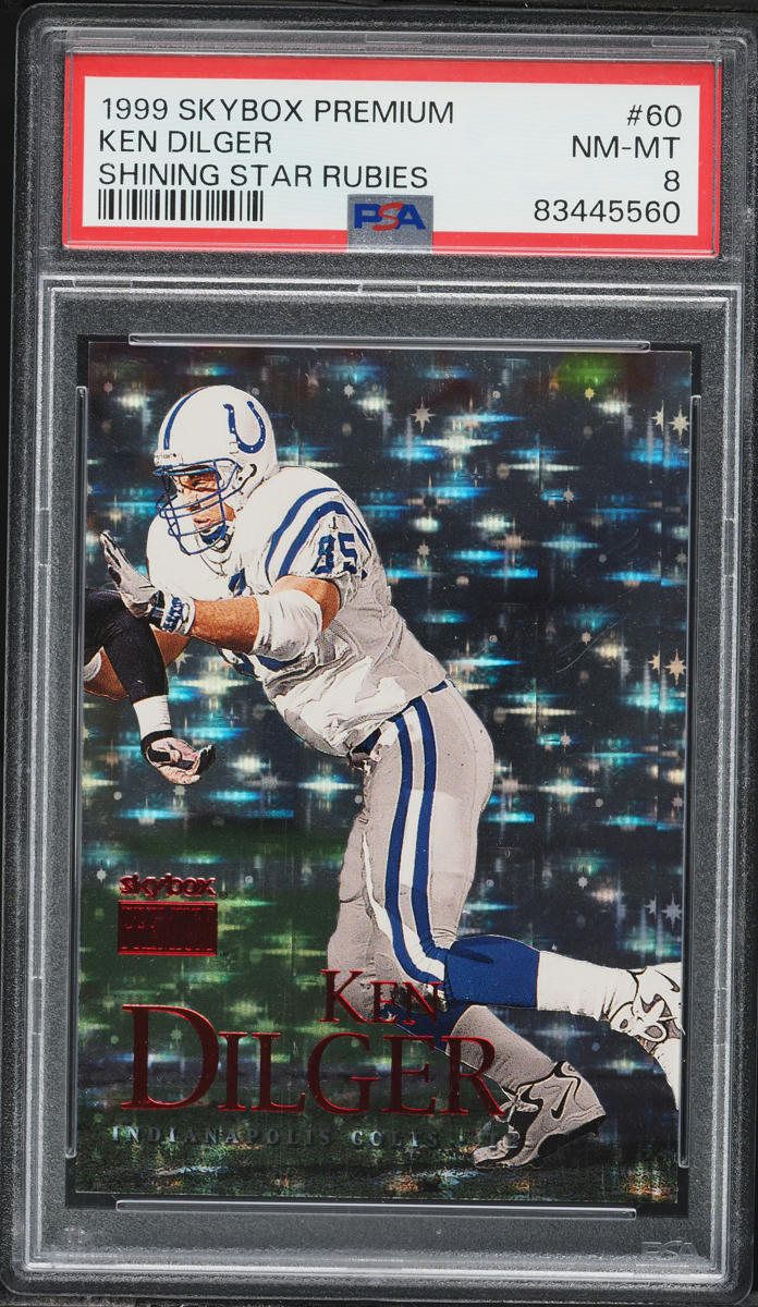 1999 Skybox Premium Shining Star Rubies Ken Dilger /30 #60 PSA 8 NM-MT - Photo 1